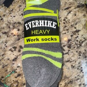 Heavy Work Socks - Gray with Neon Yellow Accents